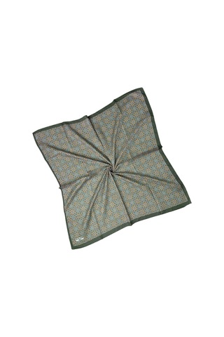 Ebruli Pamuklu Etnik Desenli Soft Eşarp 90x90 Cm Zümrüt