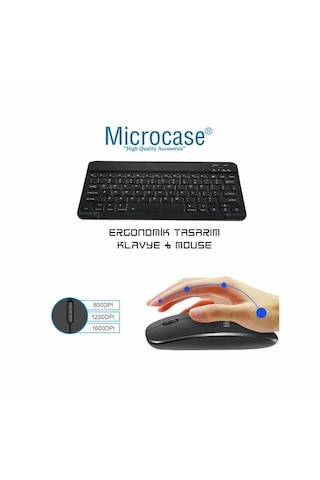 Microcase Honor Magicpad 4 12.3 İnch İle Uyumlu Bluetooth Klavye Tr Sticker + Bluetooth Mouse + Tablet Standı - Al2765 Diğer