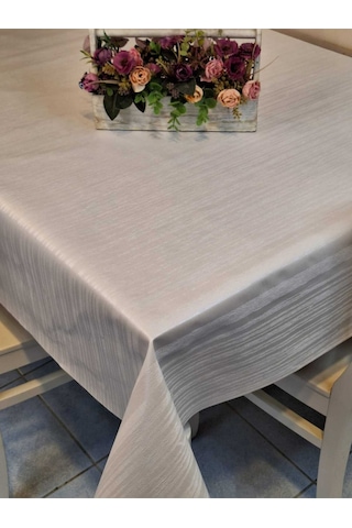 Elyaflı Pvc Muşamba - Desenli Silinebilir Masa Örtüsü Mrl78a Beyaz