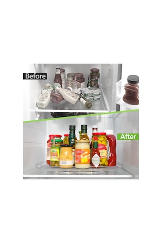 Geeroyoo Buzdolabı Döner Tepsisi - Pratik Mutfak Ve Kiler Organizatörü Şeffaf