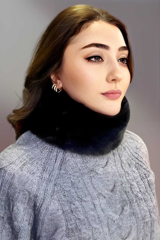 Tezzgelsin Kadın Vegan Kürk Boyunluk Bandana Siyah