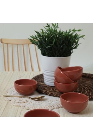 Kızıl Kahve Bulut Mini Çerezlik/sosluk 8 Cm 6 Adet 607 Genel