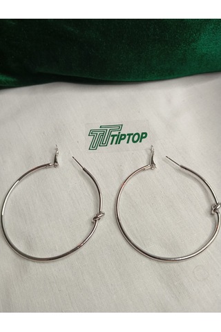 Tiptop/ Gümüş Renk Halka Küpe Gümüş