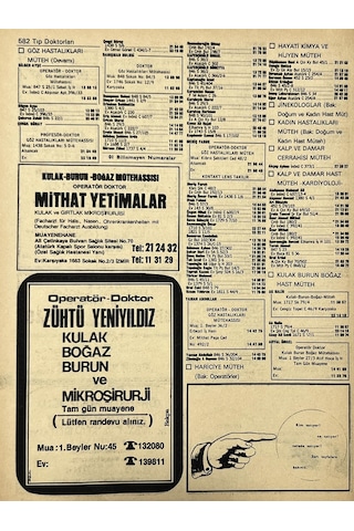 İzmir 1982-1983 Meslek Reklam İlanı Efemera S581