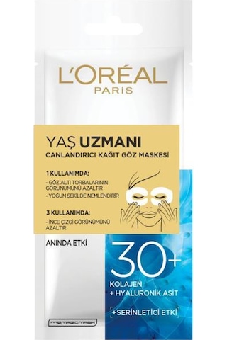 L'Oreal Paris Yaş Uzmanı Canlandırıcı Kağıt Göz Maskesi 30+