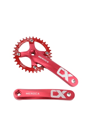 Lemestar Mountain Bike 104bcd Alüminyum Krank Kolu 170mm + 34t Pozitif-negatif Zincir Tepmesi, 8-11 Vites Uyumlu, Kırmızı Çok Renkli