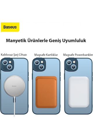 Baseus Frame Apple Uyumlu iPhone 14 Plus 6.7 Magsafe Kilif + Ekran Koruyucu 561476295