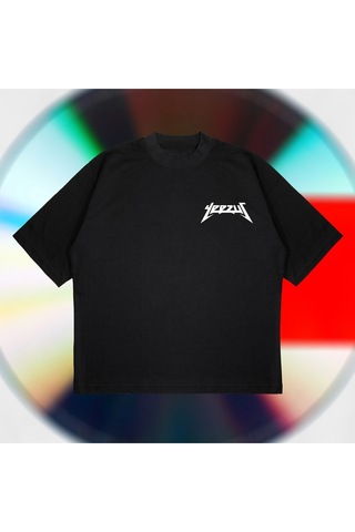 Startmore Yeezus Cd Tee Oversize Unisex Pamuklu Nefes Alan Kalın Kumaşlı Siyah