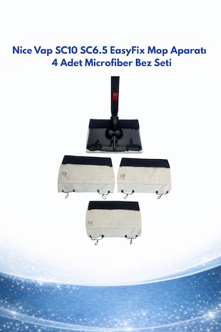 Nice Vap Sc10 Sc6.5 Easyfix Mop Aparatı + 4 Adet Microfiber Bez Seti 4 Adet