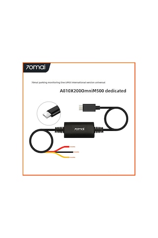 Yunboo 70mai Up03 Tip-c Park Gözlem Kablosu - M500, X200, A810, A510 Ve Daha Fazla Model İçin Stres Azaltıcı Araç Kayıt Cihazı降压线