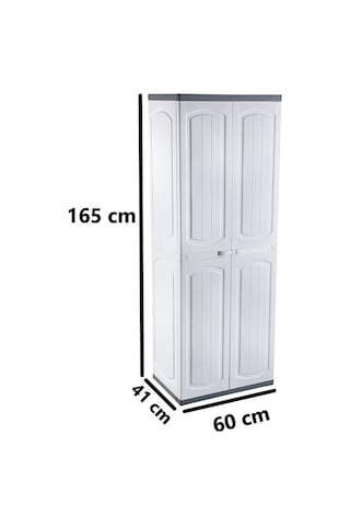 Omnipazar Clk-804 Plastik 4 Kapaklı Çok Amaçlı Banyo Dolabı Demonte Beyaz Beyaz