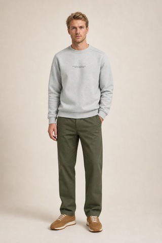 Redline Clavin Erkek Regular Fit Yeni Sezon Pamuklu Sweatshirt Gri