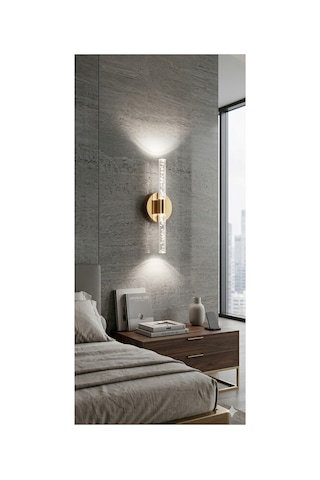 Bubbleflux Medium 40 Cm Modern Tasarım Led Aplik - Duvar Lambası - Gold - Elektrikli - Beyaz Led Gold