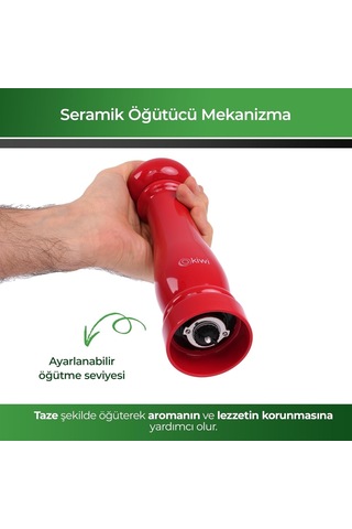 Kiwi Kspg-4810 Otomatik Tuz& Baharat Değirmeni Kırmızı Diğer