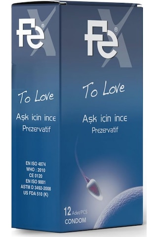 Fe To Love Aşk için İnce Prezervatif 12'li
