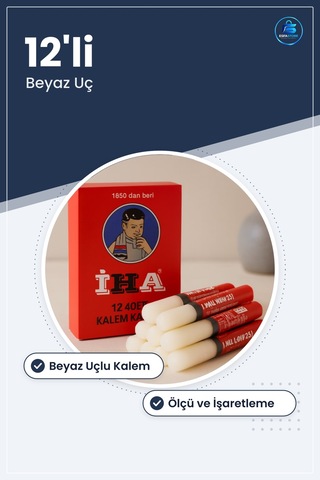 Kantaşı 12'li Beyaz Kalem Tipi Terzi Tebeşiri Rötuş Ve İşaretleme