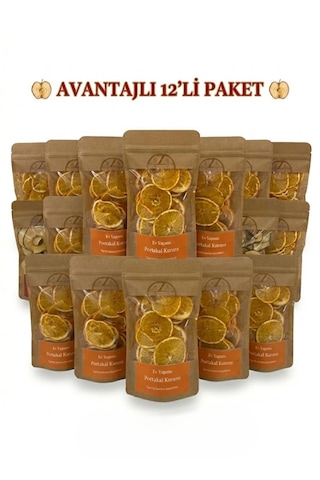 Kurutulmuş Portakal Dilimleri 12 Adet - 50g Atıştırmalık Boy 600 G