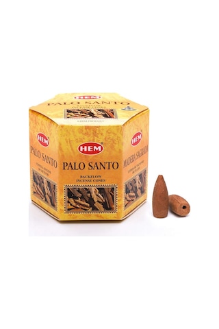 Hem Tütsü Geri Akış Şelale Palo Santo Ağacı Kokulu 40 Konik Tütsü - Palo Santo Backflow Incense Cones