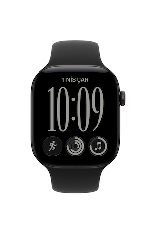 Apple Watch Series 12 GPS MJEC4TU/A 42 MM Siyah Alüminyum Kasa Akıllı Saat M/L (Apple Türkiye Garantili)