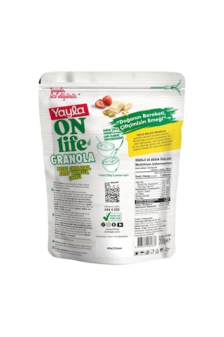 Yayla Onlife Beyaz Çikolatalı Antep Fıstıklı Ve Çilekli Granola 200 G X5
