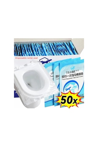 50 Adet Tek Kullanımlık Klozet Örtüsü Klozet Poşeti Klozet Kapak Örtüsü Dispenseri Siyah