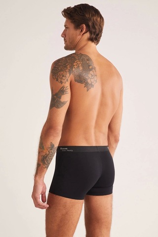Kom Tight Pamuklu 2'li Erkek Boxer - Siyah Black