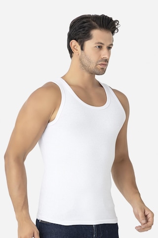 Arma Yıldız Erkek Beyaz Fitilli Atlet Pamuklu Likralı Kaşkorse Halter Yaka Slim Fit Atlet Beyaz
