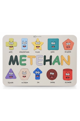 Kişiselleştirilmiş İsme Özel Bebek Çocuk Hediyesi Ahşap Puzzle Bebek Odası Dekorasyon Set 2