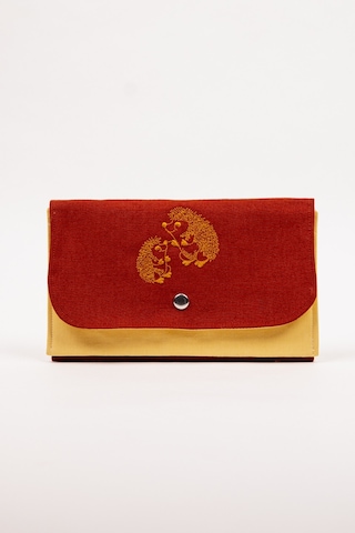 Fabric Craft Bag Kadın Kumaş Cüzdan Nakışlı Bordo