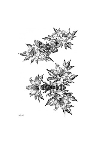 Snake, Rose - 2 Geçici Dövme,geçici Tattoo ,vücut Dövme,kol Bilek Dövme,boyun Dövme,sırt Dövme