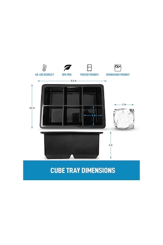 Teltree 6'li Kare Buz Kalıbı - Gıda Silikonu İle Çok Amaçlı Kullanım Çok Renkli