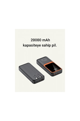 Dijital Ekranlı 20.000 Mah Powerbank 22.5w Hızlı Şarj + Çoklu Bağlantı Seçeneği Altın
