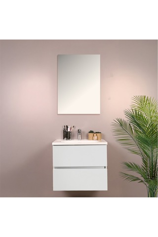 Kobos Simple 60 Cm Çekmeceli Banyo Dolabı Seti Bianco Beyaz