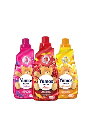 Yumoş Extra Canlı Renkler Amber + Hanımeli + Orkide Çamaşır Yumuşatıcısı 3 x 1440 ML