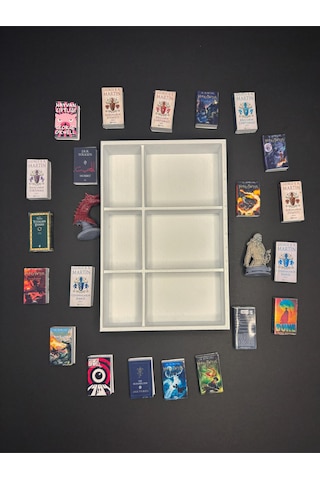 Minyatür Kitaplık El Yapımı Mini Kitap Ve Figürlü Dekoratif Kitaplık Koleksiyonluk