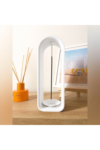 Storeşahin 3d Baskı The Shrine Tütsülük - Modern Kemer Formlu Tütsü Tutucu-beyaz Shn0720