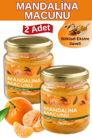 Hanzade Bitkisel Mandalina Macunu 2'li Set Zencefil, Zerdeçal, Havlıcan, Tarçın, Bal & Propolis Içeren Karışık Bitkisel Macun 210 Ml