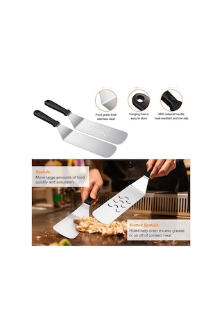 Samdoo Dışarıda Mangal, Kamp Veya Pişirme İçin Dayanıklı Paslanmaz Çelik 6'lı Bbq Araç Seti - Isıya Ve Paslanmaya Dayanıklı, Kolay Saklama Özelliği Çok Renkli