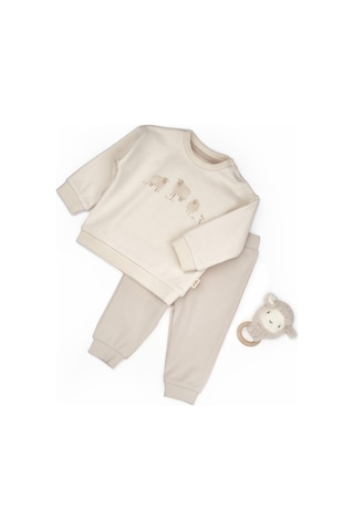 Babycosy Organic Wear Bebek Alt Üst Takım %100 Organik Pamuk , Bebek - Yenidoğan- Csy8184 Krem