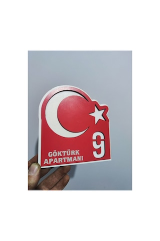 Türk Bayrağı Temalı Kapı Numarası
