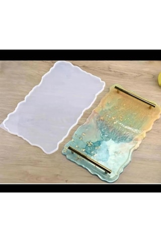 Epoksi Silikon Tepsi Kalıbı Dikdörtgen Büyük Boy 21x35cm Diğer