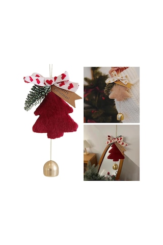 Moveevo Pudra Pembe Yumuşak Plüvli Noel Ağaç Takısı - Zil Sesli Araç, Çanta Ve Kapı Süsü, Noel Festiviti Dekorasyonu