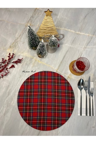 4'lü Ekose Kumaş Supla M048 Kırmızı