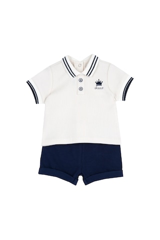 Chicco Erkek Bebek Kısa Kollu Polo Tişört Ve Şort Takım 09102032000000 000038 Beyaz