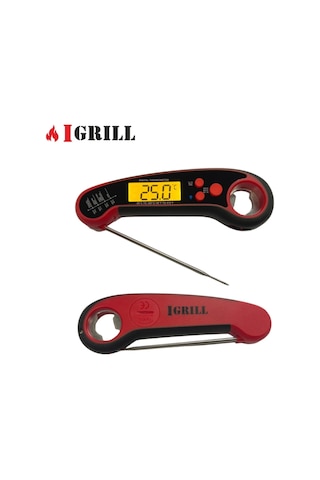 Igrıll Waterproof Dijital Sıcaklık Ölçer Gıda Termometresi Kırmızı