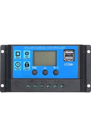 Trendooze 20a Pwm Güneş Şarj Regülatörü - Akıllı Usb Çıkışlı, 12v/24v Otomatik Adaptör