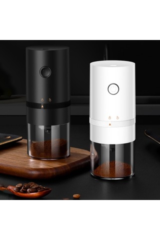 Createtech Küçük Ev Elektrikli Kahve Öğütücü 6 Dişli Seramik Öğütme Usb Taşınabilir Otomatik Durdurma Siyah Siyah