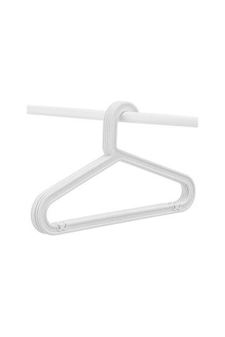 10'lu Paket Standart Pp Askı Hafif Gömlek Askısı Günlük Kullanım İçin Beyaz Diğer