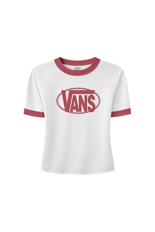Vans W Center Chest Rınger Tee Kadın Tişört Vn000txswht1 Beyaz