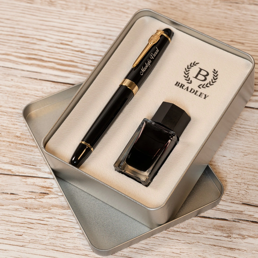 Felsefe Öğretmenine Özel Metal Kutulu Dolma Kalem Seti Şık Ve Anlamlı Hediye Siyah
